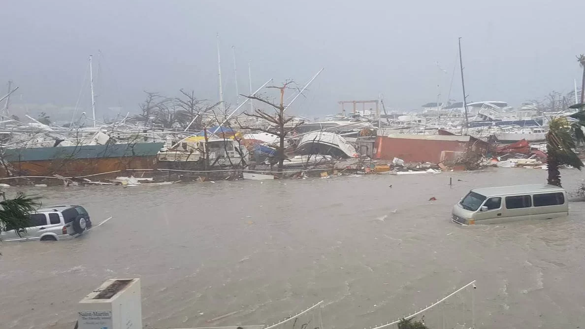 hurricane damaged boat